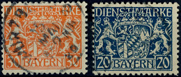 1569 30 Und 20 Pf Je Auf W-Papier Tadellos Gestempelt, Gepr. Helbig BPP, Mi. 330,--, Katalog: 22w+28w O - Sonstige & Ohne Zuordnung