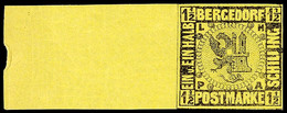 1597 1 1/2 Sch. Schwarz Auf Gelb Mit Links Anhängendem Leerfeld Vom Linken Bogenrand, Tadellos Postfrisch, Fotobefund Mo - Bergedorf