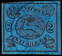 1611 2 Sgr. A. Blau, Farbfrisches, Voll/breitrandiges Kabinettstück Mit Auf Dieser Marke Besserer Ortsstempelentwertung  - Sonstige & Ohne Zuordnung