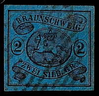 1645 "29" - Kreiensen, Recht Klar In Schwarz Auf 2 Sgr. Schwarz Auf Blau, Voll- Bis Breitrandig, Pracht, Katalog: 7a O - Braunschweig