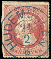 1728 "HUDEMÜHLEN" - Blauer K2, Ideal Zentrisch Auf 1 Gr., Links Teils Scherentrennung, Katalog: 23y O - Hannover