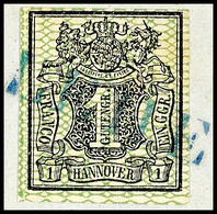 1731 "LEHE" - L1 In Blau, Klar Und Vollständig Auf Briefstück Mit Tadelloser 1 Ggr. Schwarz Auf  Netzwerk Lebhaftolivgrü - Hannover