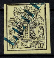 1732 "LEHE" - Blauer L1, Diagonal Auf Schmal- Bis Dreiseitig Breitrandiger 1 Ggr., Katalog: 2a O - Hannover