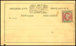 1830 3/4 S. Hellgrün/rosa Als Vorgeklebte Frankatur Auf Ungebrauchter Offiz. Vordruckpostkarte "HELIGOLAND POST-OFFICE"  - Helgoland