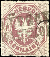 1839 1 1/4 S. Dunkelbraunpurpur, Farbfrisches Exemplar Mit Zentrischer Entwertung Mittels L2 "LÜBECK BAHNHOF", Unten Lin - Lubeck
