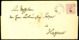 1843 "SCHWERIN BAHNHOF" - K2 Ohne Datumsgruppe, Stationsstempel, Als Entwerter Auf Brief NDP 1 Gr. (kurzer Eckzahn) Nach - Mecklenburg-Schwerin