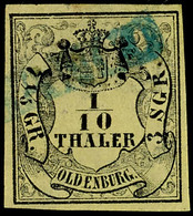 1846 1/10 Thaler Auf Dünnem Papier Tadellos Gestempelt Und Allseits Voll- Bis Breitrandig, Mi. Ca. 150,--, Katalog: 4 O - Oldenbourg