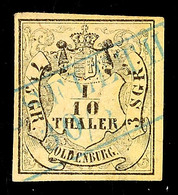 1847 1/10 Th. A. Hellgelb, Allseits Voll/breitrandiges Kabinettstück Mit Blauem Ra2 Von Elsfleth, Gepr. W. Engel, Katalo - Oldenbourg