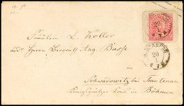 1865 "OLDENBURG" - K2, Auf NDP GS-Umschlag 1 Gr. Rosa A. Oldenburg 1 Gr. Rosa, über Österreichische Bahnpost Nach Schwad - Oldenbourg