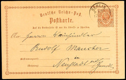 1894 "BERLIN P.A.10. 17 10 73" - K1, KBHW 350 (50 Punkte), Auf GS-Postkarte 1/2 Gr. Nach Neustadt A.d.H., Katalog: P1 BF - Autres & Non Classés