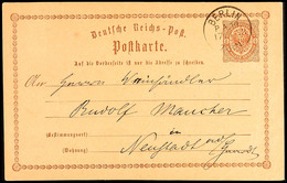 1894 "BERLIN P.A.10. 17 10 73" - K1, KBHW 350 (50 Punkte), Auf GS-Postkarte 1/2 Gr. Nach Neustadt A.d.H., Katalog: P1 BF - Other & Unclassified