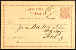 1905 "BERLIN P.E.14. 8 9 74" - K1, KBHW 400 (60 Punkte), Klar Auf GS-Postkarte 1/2 Gr. Nach Perleberg, Katalog: P1 BF - Autres & Non Classés