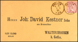 1911 "BERLIN P.E.6. 1 12 71" - K1, KBHW 287 B (120 Punkte), Auf Firmenbriefkuvert Mit Vorgedruckter Absender- Und Empfän - Sonstige & Ohne Zuordnung