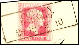 2004 1 Silbergroschen Rosa, Vollrandiges Und Farbfrisches Kabinettstück Mit Entwertung Durch Klaren Ra3 "Cöthen Bahnhof  - Altri & Non Classificati