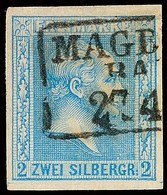 2026 2 Sgr. Blau, Farbfrisches Und Breitrandiges Kabinettstück Mit Plattenfehler G1 "oberer Balken Des Letzten E In FREI - Altri & Non Classificati