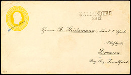 2083 "BALDENBURG" - L2, OPD Marienwerder, Klar Auf GS-Umschlag 3 Sgr. Nach Drossen, Katalog: U13A BF - Altri & Non Classificati