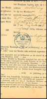 2088 "BERLIN STETTIN.BAHN." - Blauer Krone/Posthorn-Stempel, Innenseitig In Einem Postbehändigungsschein Aus 1866  BF - Autres & Non Classés