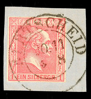 2094 "BURTSCHEID" - Großer K2, OPD Aachen, Auf Kabinett-Briefstück Mit Allseits Vollrandiger 1 Sgr., Katalog: 10a BS - Autres & Non Classés