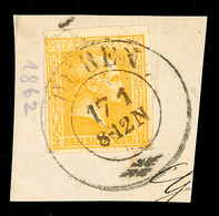 2113 "DÜREN" - Großer K2 Mit Zierstück, OPD Aachen, Voller Abschlag Auf Pracht-Briefstück 3 Sgr., Katalog: 12a BS - Altri & Non Classificati