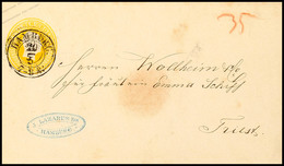 2130 "HAMBURG" - K2, Doppelt Auf GS-Umschlag 3 Sgr., Als Postvereinsauslandsbrief Nach Triest (Ankstpl), Katalog: U13A B - Autres & Non Classés