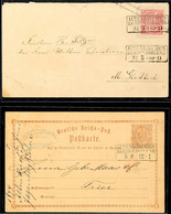 2220 "ALTENKIRCHEN REG. BEZ. COBLENZ" - Ra3 In Seltener BLAUER Stempelfarbe Klar Auf GS-Postkarte DR 1/2 Gr. Nach Trier  - Other & Unclassified