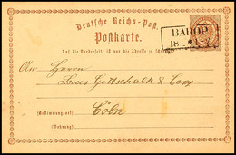 2230 "BAROP 18 2 (1874)" - Ra2, OPD Arnsberg, Auf GS-Postkarte DR 1/2 Gr. Nach Cöln, Katalog: DR P1 BF - Altri & Non Classificati