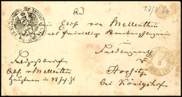 2382 1866, "K.PR.FELD-POST III.ARMEE CORPS 29.8.", DKr. Klar Auf Feldpostbrief Mit Briefstempel An Eine Freiwillige Kran - Sonstige & Ohne Zuordnung