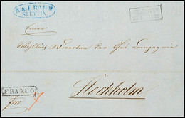 2392 1857, Transit-Franco-Brief Mit Kleinem Ra2 "STETTIN 23 6 (1857)" Nebst L1 "FRANCO" Und Taxvermerk "7" (Sgr.) Nach S - Other & Unclassified