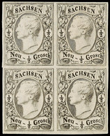 2411 1/2 Ngr. König Johann I. In Type II, Ungebrauchter Viererblock Ohne Gummierung, Tadelloses Kabinettstück, Gepr. HK  - Altri & Non Classificati