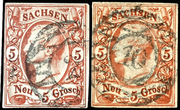 2415 5 Ngr Vier Mal Je Tadellos Gestempelt In Verschiedenen Farben, Katalog: 12(4) O - Other & Unclassified