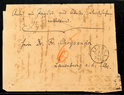 2451 "ALTONA 12/10 (1864)" - K1, Klar Auf Austaxiertem Sogen. Paketbegleitbrief-Viertelbogen Nach Lauenburg (rücks. Blau - Schleswig-Holstein