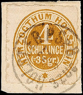2472 "HOLST. EB.P.SP.B. 3 ZUG 27.5.", Schwarzer K1 Klar Und Praktisch Komplett Auf Pracht-Briefstück Mit 4 S./ 3 Sgr. Br - Schleswig-Holstein