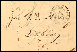 2525 "FRANKFURT 18 APR. 1828" - K1, Auf Mit "8" Kreuzer Austaxiertem Brief Nach Dillenburg, Vollst. Briefinhalt  BF - Other & Unclassified