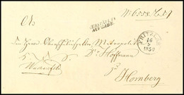 2526 "FRITZLAR 16 9 1850" - K1, Feuser 1042-5, Nebst L2 "VERSPÄTETE AUFGABE" Auf Dienstbrief Nach Homberg, Vollst. Brief - Autres & Non Classés