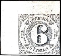2568 6 Kreuzer Schwarz Auf Rosa, Type IA, Große Bogenecke ( Links 9,5mm Und Oben 7 Mm Rand ) Oben Rechts Und Auch An Den - Other & Unclassified