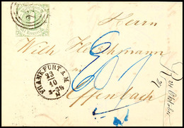 2618 1 Kr. IV.Ausgabe, Als Einzelfrankatur Auf Brief, Mit Dreiringstempel "220" Nebst K1 "FRANKFURT A.M. 23/10 (1865)" U - Other & Unclassified