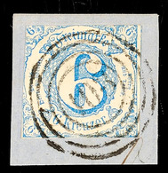 2684 "103" - CASTEL, Vollständiger Abschlag Auf Briefstück 6 Kr. Blau Im Taxisschnitt, Katalog: 33IA BS - Other & Unclassified