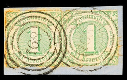 2718 "168" - CAMBERG, Zwei Zentrische Abschläge Auf Briefstück Mit Waager. Paar 1 Kr. IV.Ausgabe, Links Etwas Patina, Ka - Altri & Non Classificati