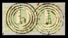 2738 "210" - SODEN, Zwei Abschläge Auf Briefstück Waager. Paar 1 Kr. Grün, Oben Und Rechts Angeschnitten, Links Kleiner  - Altri & Non Classificati