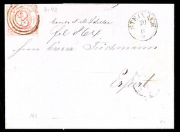 2779 "266" Nebst K1 "STEINACH 20/6 (1866)" Auf Postvereinsbrief 3 Kr. IV.Ausgabe über Bahnhof Coburg Und Saalfeld Nach E - Other & Unclassified