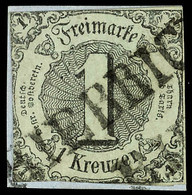 2853 "BIEBRICH" - L1, Herzogtum Nassau, Diagonal Klar Auf Kleinem Briefstück 1 Kr. Im Taxis-Schnitt, Haferkamp Stempelbe - Sonstige & Ohne Zuordnung
