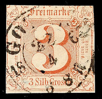 2891 "GOTHA 22 4 1863" - K2, Zentrisch Auf Farbfrischer 3 Sgr. Braunrot Im Taxisschnitt, Katalog: 17 O - Autres & Non Classés