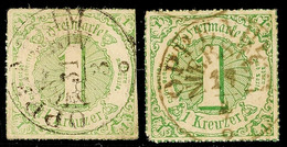 2947 OPPENHEIM NIERSTEIN - Postablage-K1, Mit Daten Vom 31.3.1867 Und 11.4.1867 Auf Zwei Stück 1 Kr. V.Ausgabe, Erstere  - Autres & Non Classés