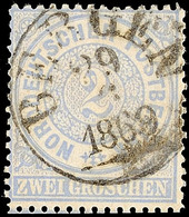 2964 "BERGEN 29 6 1869" - K1, Auf Prachtstück NDP 2 Gr., Nicht Häufige Nachverwendung, Katalog: NDP 17 O - Sonstige & Ohne Zuordnung