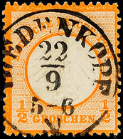 2969 "BIEDENKOPF" - K1, Unten Mit Buchstabe "N", Klar Auf Kabinettstück DR 1/2 Gr. Orange Kleiner Schild, Katalog: DR 14 - Sonstige & Ohne Zuordnung