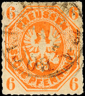 2973 "BOCKENHEIM 7 8 (1867)" - K1 Mit Kopf Stehender Uhrzeit, Auf Preußen 6 Pfg, Kleine Mängel, Katalog: Pr.15 O - Autres & Non Classés