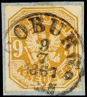 2980 "COBURG 9 7 1867" - K1, Zentrisch Klar Auf Kleinem Luxusbriefstück Preußen 9 Kr., Katalog: Pr.26 BS - Autres & Non Classés