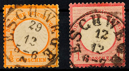 3001 "ESCHWEGE" - K1, Zentrisch Auf Kabinettstücken DR 1/2 Gr. Orange Kleiner Schild Und Auf 1 Gr. Großer Schild, Katalo - Autres & Non Classés