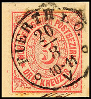 3004 "FUERTH I. O. 20/8" - K1, Klar Auf Briefstück NDP 3 Kr., Katalog: NDP21 BS - Sonstige & Ohne Zuordnung