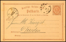 3011 "GOTHA 27 11 (1874)" - K1, Auf GS-Postkarte DR 1/2 Gr. Nach Dresden Mit Interess. Ausgabe-Stempel, Katalog: DR P1 B - Autres & Non Classés